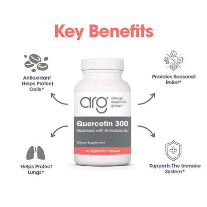 Quercetin 300 - suggested use: 1 or 2 capsules one to three times daily with meals