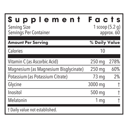 Supplement Facts label for Metabolic Maintenance R.E.M. Maintenance dietary supplement.