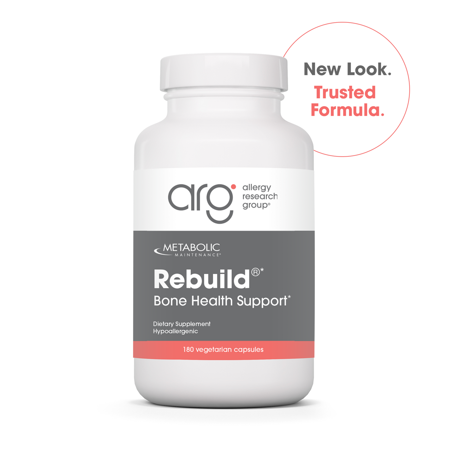 Metabolic Maintenance Rebuild Bone Health Support bottle with new look trusted formula badge