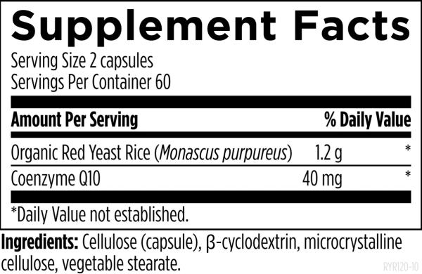 RYR Synergy™ 120 capsules supplement facts image