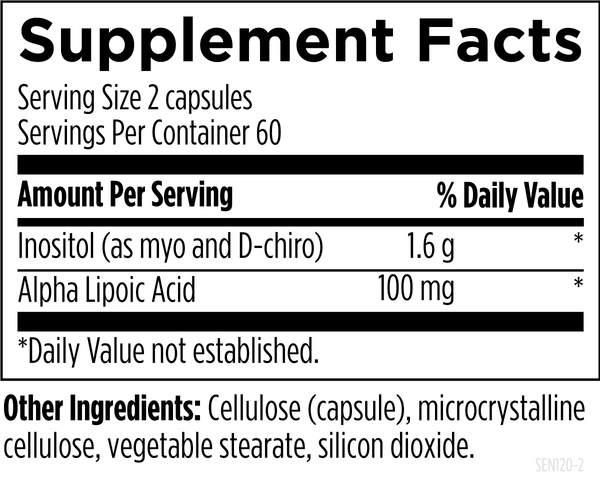 Sensitol™ 120 capsules supplement facts image