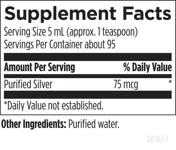 Silvercillin™ Liquid supplement facts image