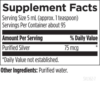 Silvercillin™ Liquid supplement facts image