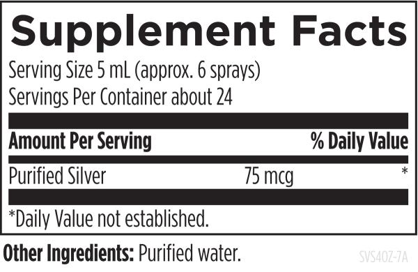 Silvercillin™ Spray 4 fl oz (118 mL) liquid supplement facts image
