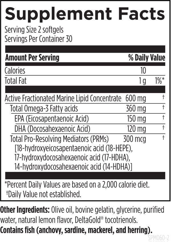 SPM Supreme™ 60 softgels supplement facts image