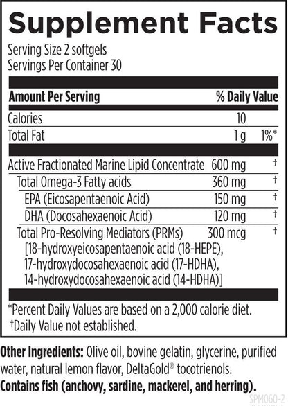 SPM Supreme™ 60 softgels supplement facts image