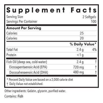 Super EPA - supplement fact label with Fish Oil