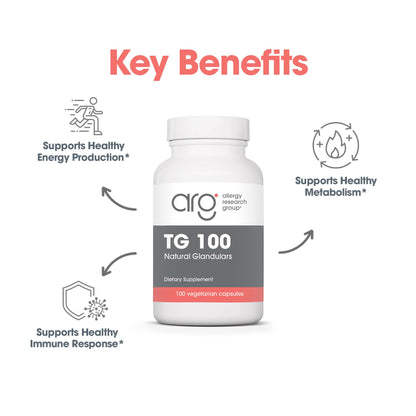 TG 100 - suggested use: 1 capsule one to three times daily with food