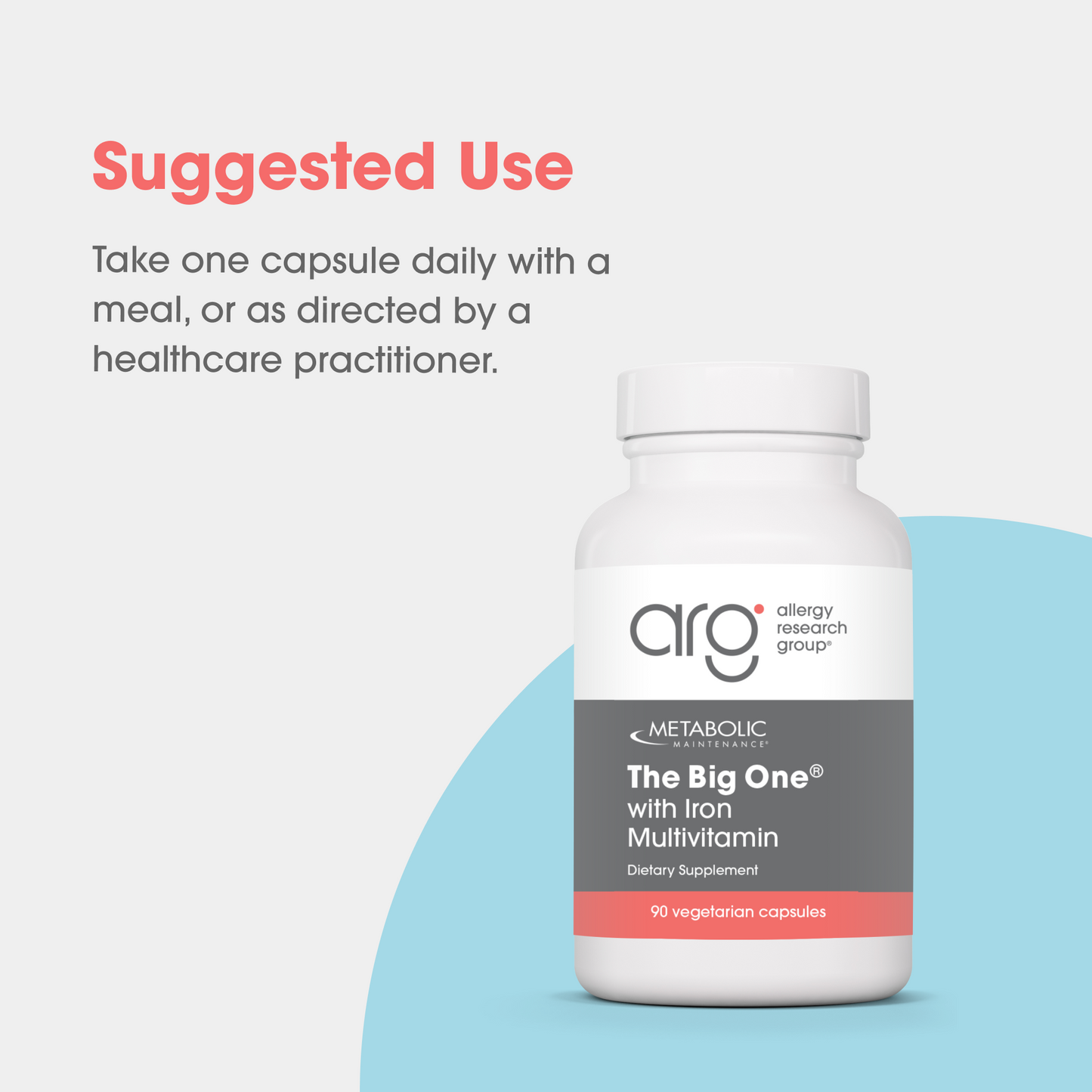 Bottle of The Big One with Iron multivitamin by Metabolic Maintenance