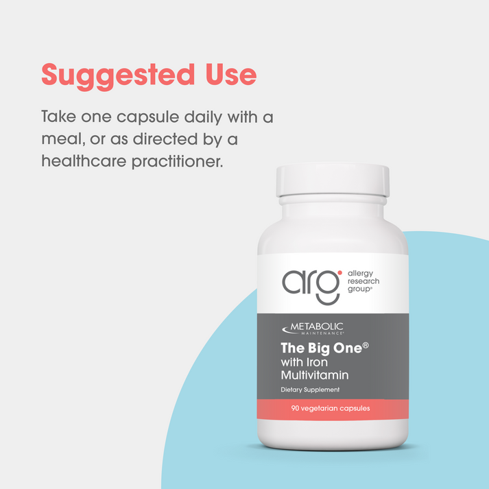 Bottle of The Big One with Iron multivitamin by Metabolic Maintenance