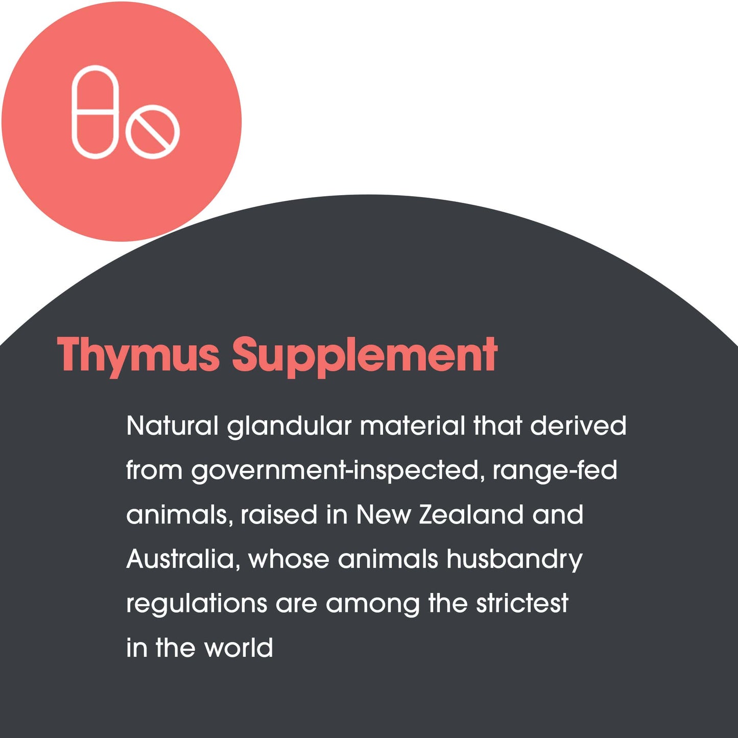 Thymus - suggested use: 1 capsule twice daily with meals