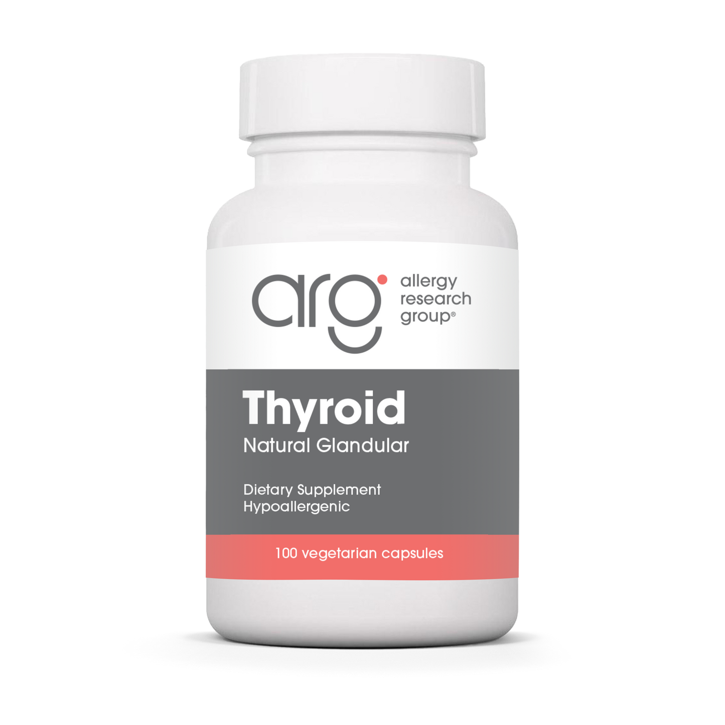 Allergy Research Group Thyroid - 100 vegetarian capsules bottle front label