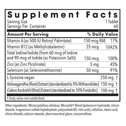 Allergy Research Group Thyroid Nutrition with Iodoral bottle for thyroid hormone, metabolism, and endocrine support