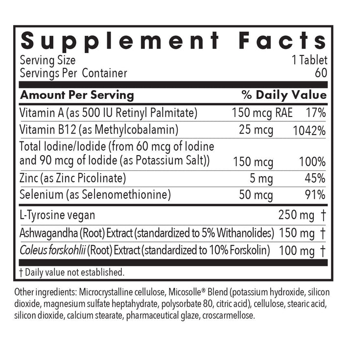 Allergy Research Group Thyroid Nutrition with Iodoral bottle for thyroid hormone, metabolism, and endocrine support