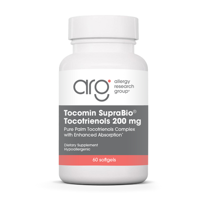Allergy Research Group Tocomin SupraBio® Tocotrienols 200 mg - 60 softgels bottle front label