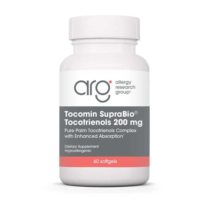 Allergy Research Group Tocomin SupraBio® Tocotrienols 200 mg - 60 softgels bottle front label