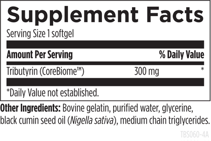 Tri-Butyrin Supreme 60 softgels supplement facts image