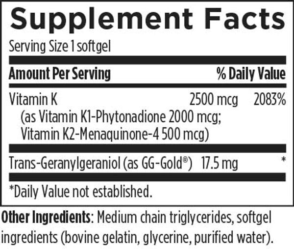 Tri-K™ 60 capsules supplement facts image