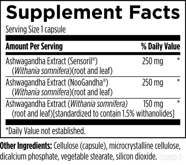 TriGandha™ supplement facts image
