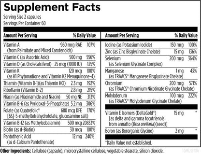 Twice Daily Multi™ 120 capsules supplement facts image