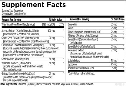 Ultimate Antiox Full Spectrum 90 capsules supplement facts image