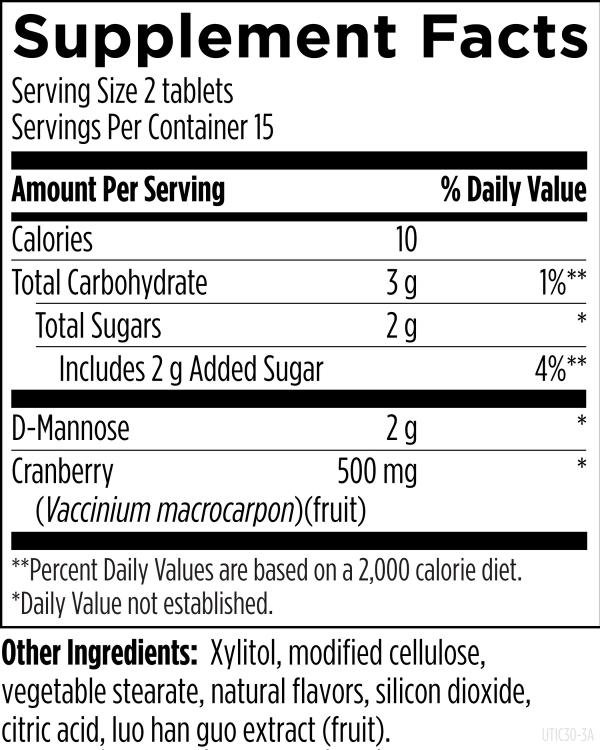 UT Intensive™ Chewables supplement facts image