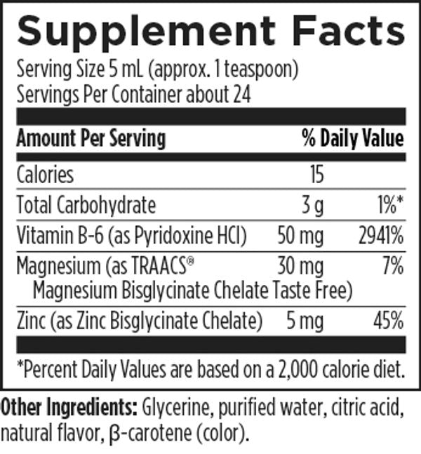 Vitamin B-6 Liquid 4 fl oz (118 mL) liquid supplement facts image