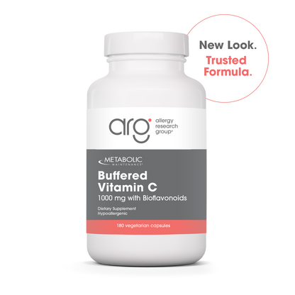 Metabolic Maintenance Buffered Vitamin C bottle with New Look Trusted Formula badge