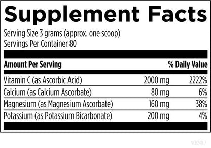 Vitamin C supplement facts image