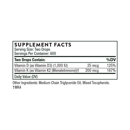 Vitamin D + K2 Liquid 2