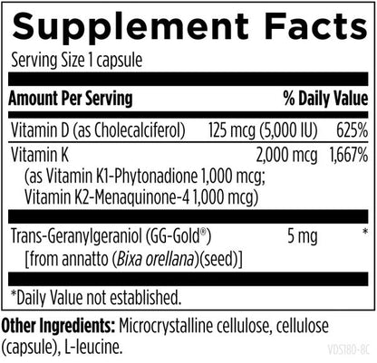 Vitamin D Supreme supplement facts image