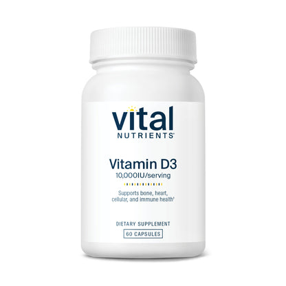 Vital Nutrients Vitamin D3 10,000IU/serving dietary supplement.