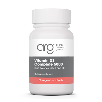Allergy Research Group Vitamin D3 Complete 5000 - 60 vegetarian softgels bottle front label