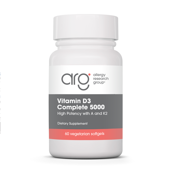 Allergy Research Group Vitamin D3 Complete 5000 - 60 vegetarian softgels bottle front label