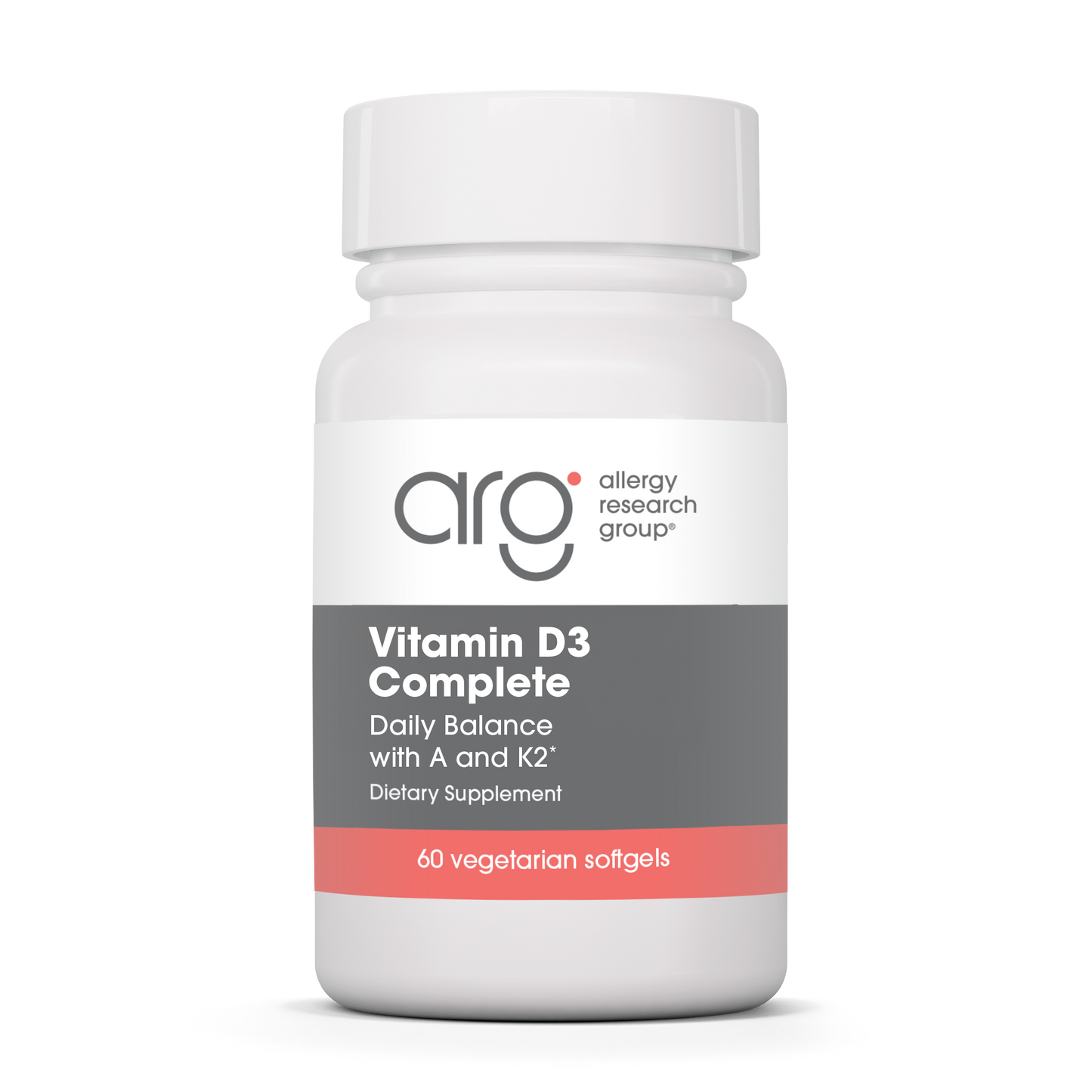 Allergy Research Group Vitamin D3 Complete - 60 vegetarian softgels bottle front label