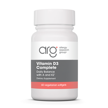 Allergy Research Group Vitamin D3 Complete - 60 vegetarian softgels bottle front label