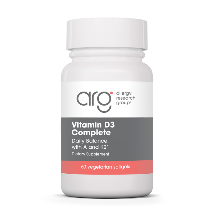 Allergy Research Group Vitamin D3 Complete - 60 vegetarian softgels bottle front label