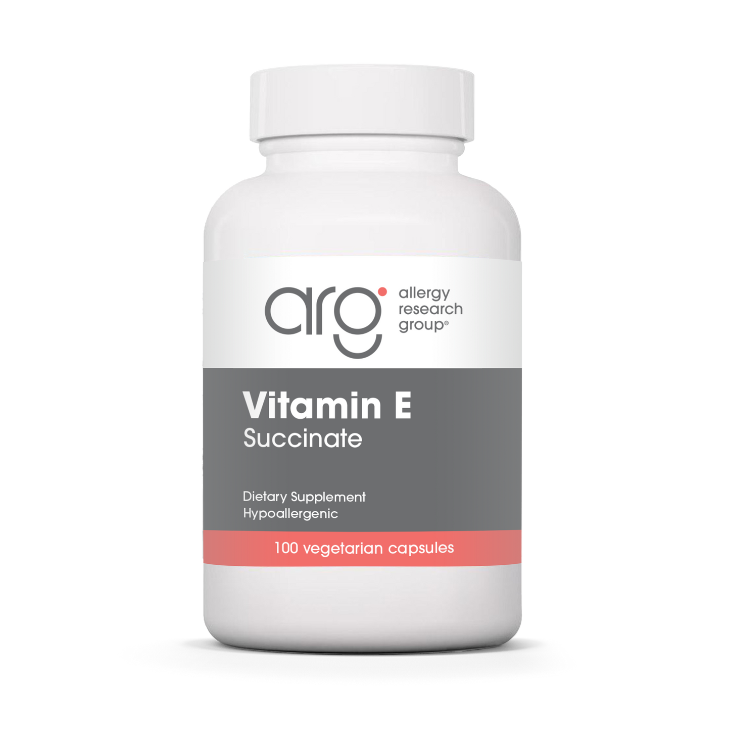 Allergy Research Group Vitamin E - 100 vegetarian capsules bottle front label