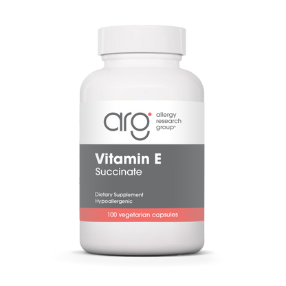 Allergy Research Group Vitamin E - 100 vegetarian capsules bottle front label