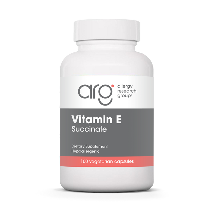 Allergy Research Group Vitamin E - 100 vegetarian capsules bottle front label