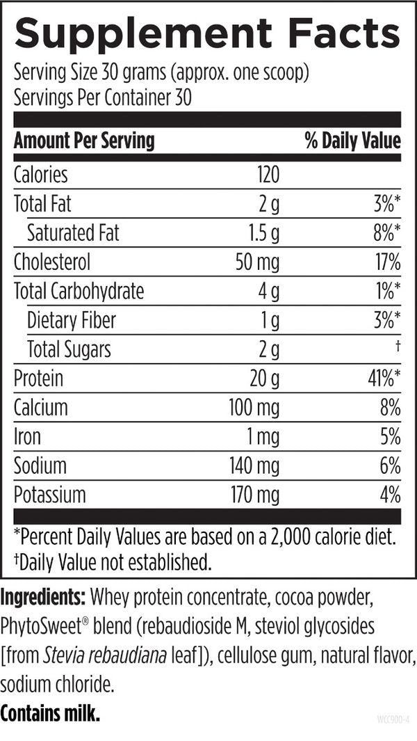 WheyCool™ supplement facts image