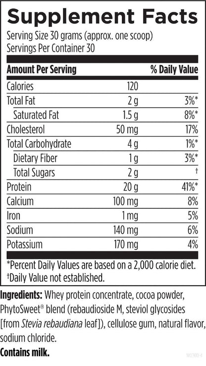 WheyCool™ supplement facts image