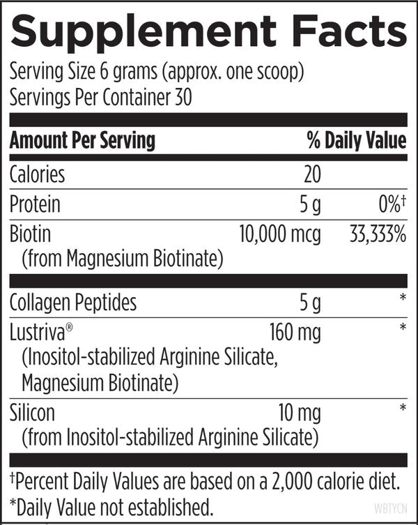Whole Beauty Collagen™ supplement facts image