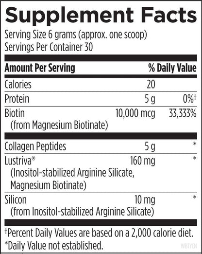 Whole Beauty Collagen™ supplement facts image
