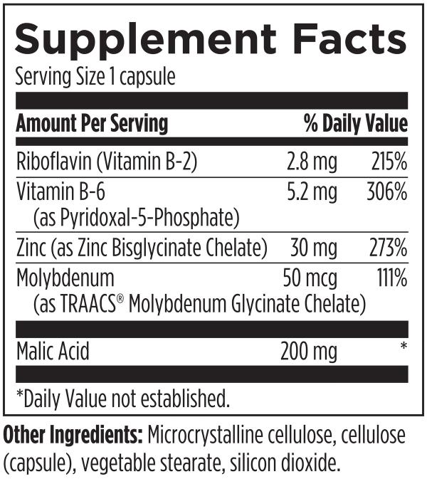 Zinc+ supplement facts image